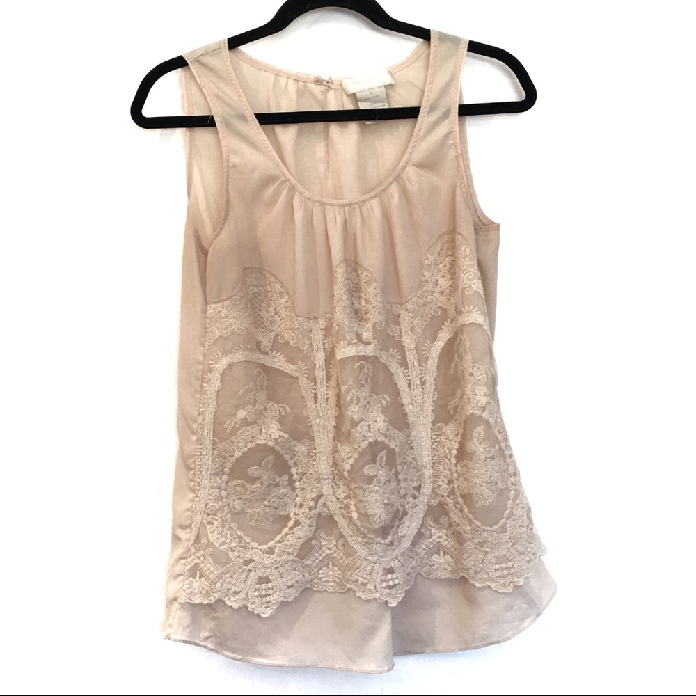 [MMCOUTOURE] Sleeveless lace crew neck top size S